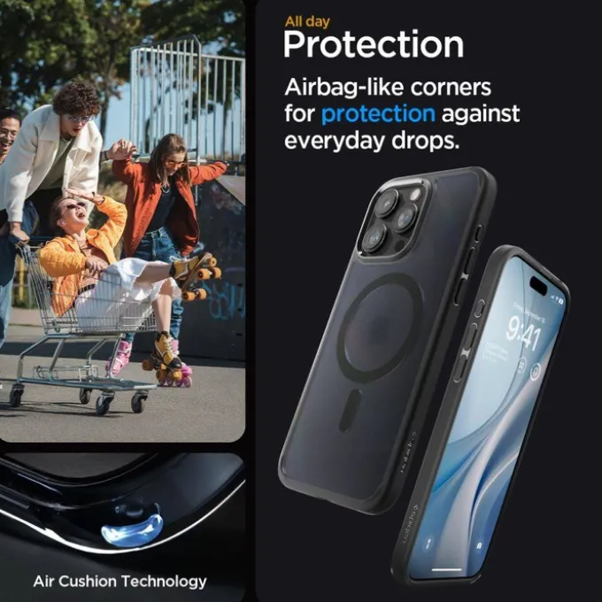 Etui Spigen Ultra Hybrid Mag Magsafe iPhone 15 Pro Frost Black Case
