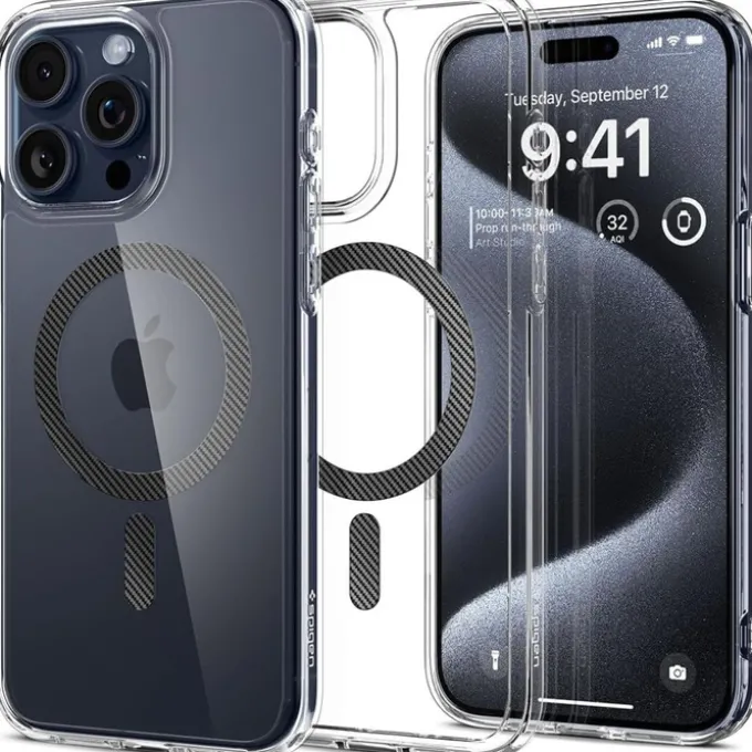 Etui Spigen Ultra Hybrid Mag Magsafe iPhone 15 Pro Carbon Fiber Case