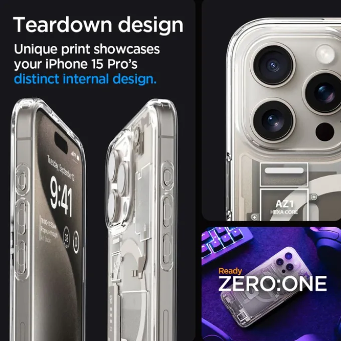 Etui Spigen Ultra Hybrid Mag Magsafe Iphone 15 Pro Zero One Natural Titanium