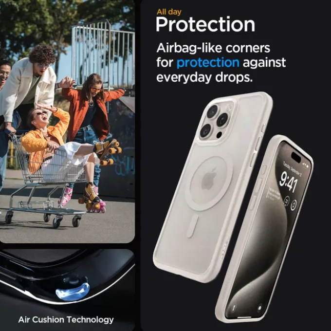 Etui Spigen Ultra Hybrid Mag Magsafe iPhone 15 Pro Max Frost Natural Titanium Case