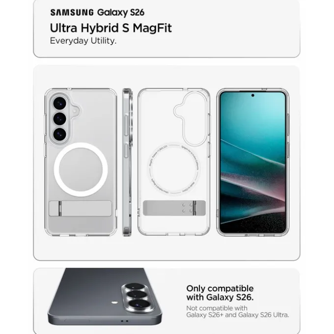 ETUI SPIGEN ULTRA HYBRID "S" MAG SAMSUNG GALAXY S26 MAGSAFE CLEAR/WHITE
