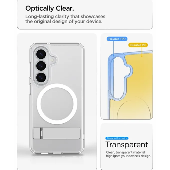 ETUI SPIGEN ULTRA HYBRID "S" MAG SAMSUNG GALAXY S26+ PLUS MAGSAFE CLEAR/WHITE
