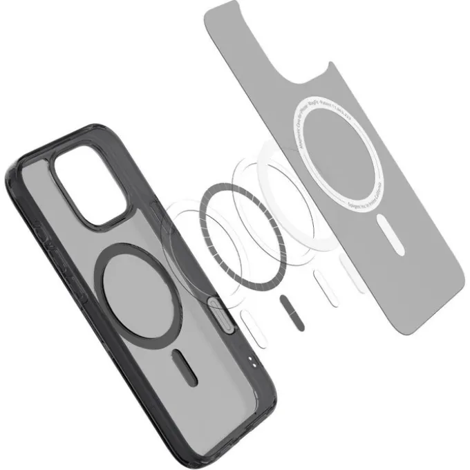ETUI SPIGEN ULTRA HYBRID ”T” MAG MAGSAFE IPHONE 16 PRO FROST BLACK
