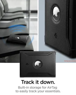 ETUI SPIGEN UNIVERSAL AIRTAG PASSPORT HOLDER BLACK