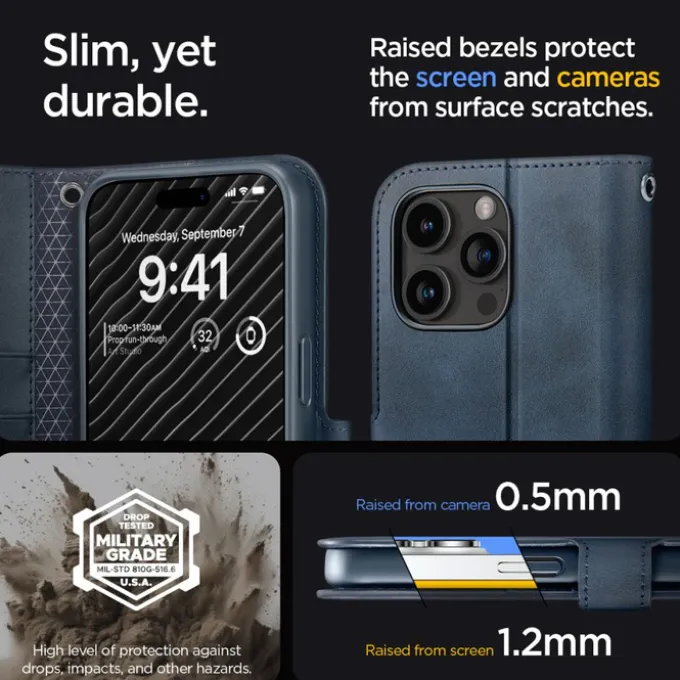 Etui Spigen Wallet ”s” Pro Iphone 15 Pro Navy