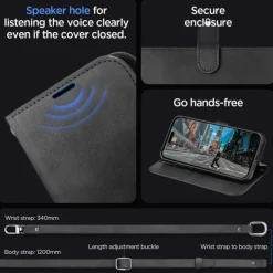 Etui Spigen Wallet ”s” Pro iPhone 15 Pro Black Case