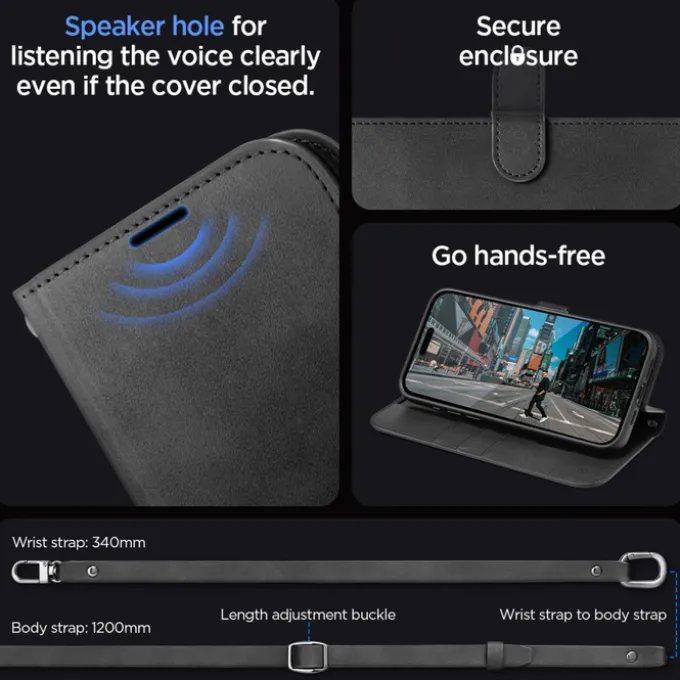 Etui Spigen Wallet ”s” Pro iPhone 15 Pro Max Black Case