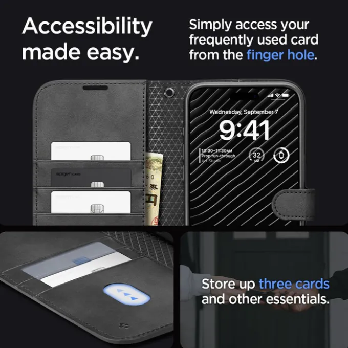 Etui Spigen Wallet ”s” Pro iPhone 15 Pro Max Black Case
