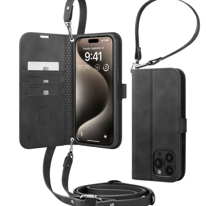 Etui Spigen Wallet ”s” Pro iPhone 15 Pro Max Black Case