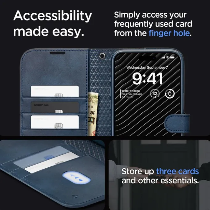 Etui Spigen Wallet ”s” Pro Iphone 15 Pro Max Navy