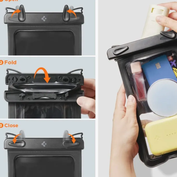 ETUI WODOODPORNE SPIGEN A603 UNIWERSALNE WATERPROOF CASE CZARNE