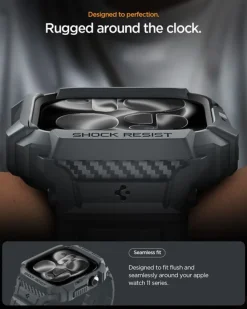 ETUI Z PASKIEM SPIGEN APPLE WATCH 11 46MM RUGGED ARMOR PRO 2 DARK GRAY