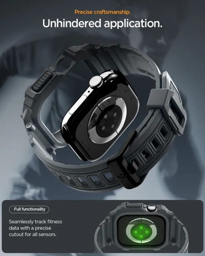 ETUI Z PASKIEM SPIGEN APPLE WATCH 11 46MM RUGGED ARMOR PRO 2 DARK GRAY