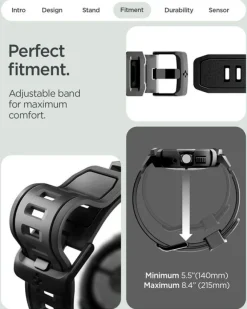 ETUI Z PASKIEM SPIGEN GOOGLE PIXEL WATCH 4 41MM RUGGED ARMOR PRO + STAND MATTE BLACK