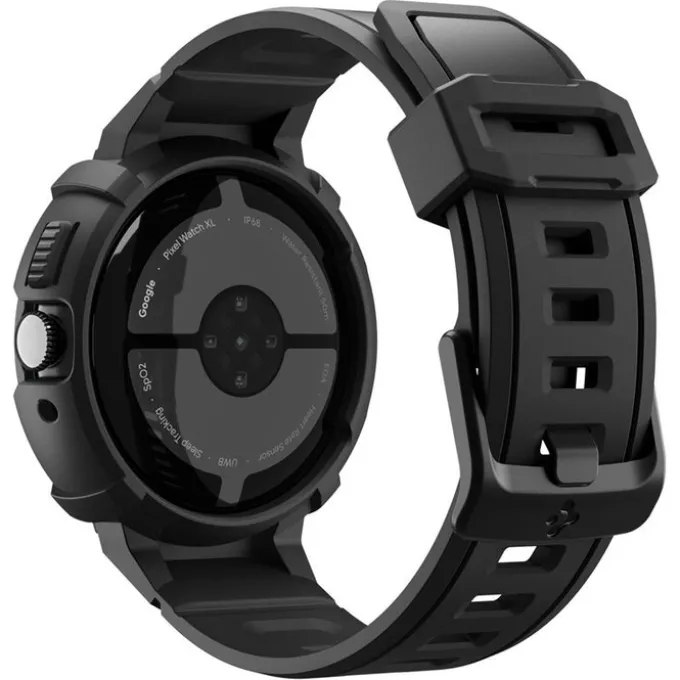 ETUI Z PASKIEM SPIGEN GOOGLE PIXEL WATCH 4 41MM RUGGED ARMOR PRO + STAND MATTE BLACK
