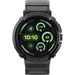 ETUI Z PASKIEM SPIGEN GOOGLE PIXEL WATCH 4 41MM RUGGED ARMOR PRO + STAND MATTE BLACK