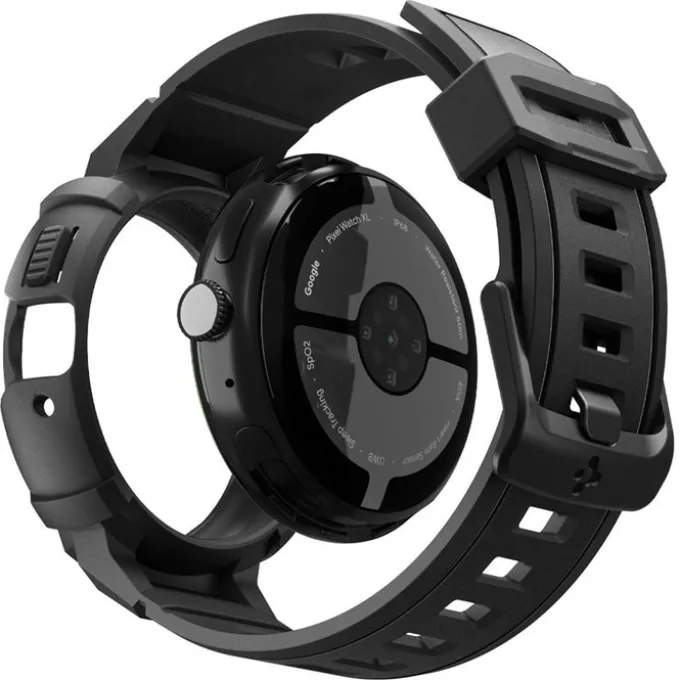 ETUI Z PASKIEM SPIGEN GOOGLE PIXEL WATCH 4 41MM RUGGED ARMOR PRO + STAND MATTE BLACK