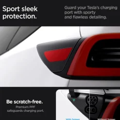 FOLIA OCHRONNA I NAKŁADKA DO PORTU ŁADOWANIA SPIGEN TESLA MODEL Y/3 PROTECTIVE FILM AND WRAP SET FOR CHARGE PORT EU