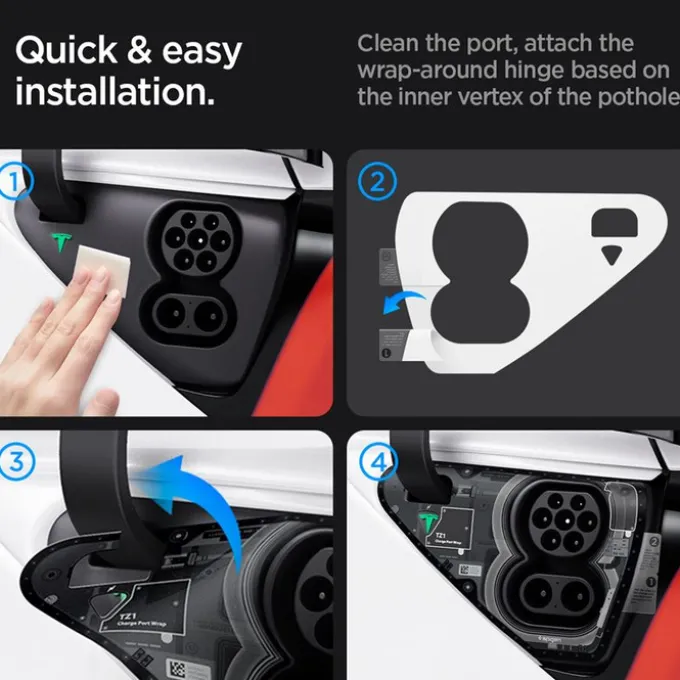FOLIA OCHRONNA SPIGEN TESLA MODEL Y 3 CHARGE PORT WRAP ZERO ONE