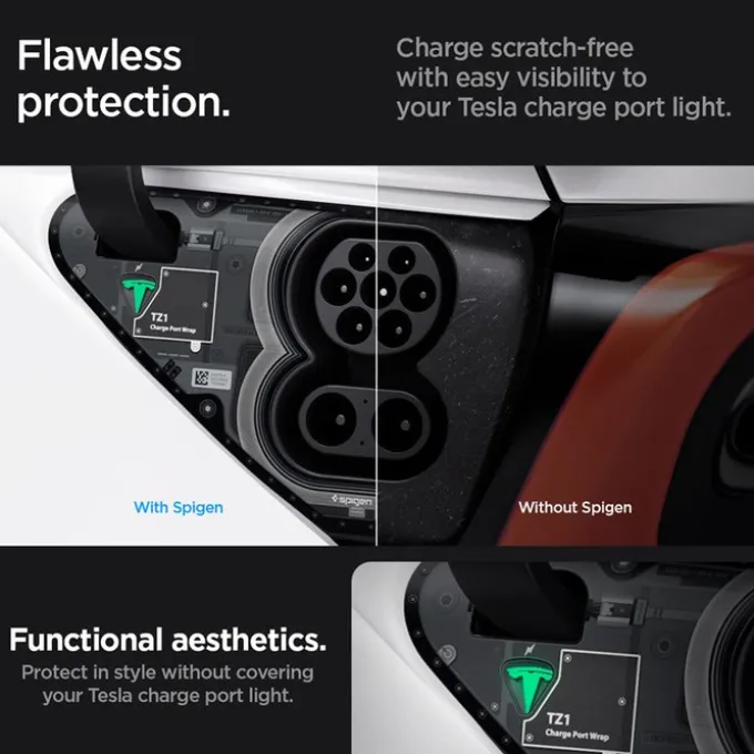 FOLIA OCHRONNA SPIGEN TESLA MODEL Y 3 CHARGE PORT WRAP ZERO ONE