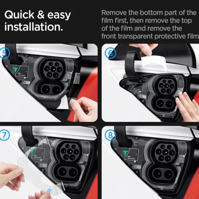 FOLIA OCHRONNA SPIGEN TESLA MODEL Y 3 CHARGE PORT WRAP ZERO ONE