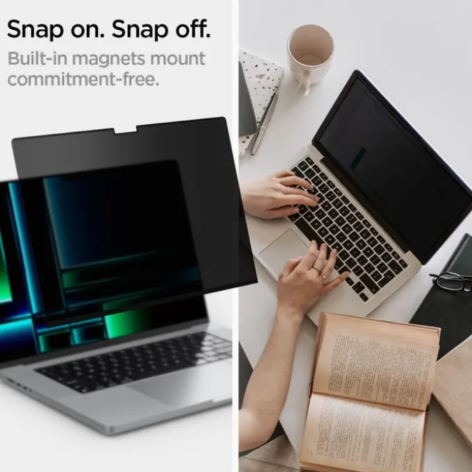 FOLIA PRYWATYZUJĄCA SPIGEN MACBOOK PRO 14 M1 / M2 / M3 / M4 / M5 2021-2025 SAFE VIEW PRIVACY