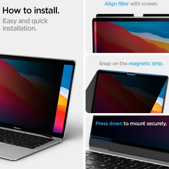 FOLIA PRYWATYZUJĄCA SPIGEN MACBOOK AIR 13 M2 / M3 / M4 / 2023-2025 SAFE VIEW