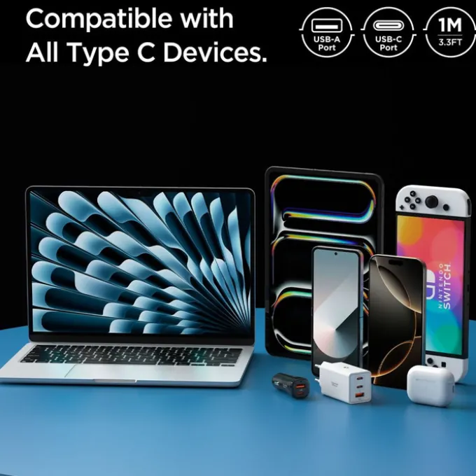KABEL USB-C SPIGEN EB6010AC ESSENTIAL 60W 100CM BIAŁY