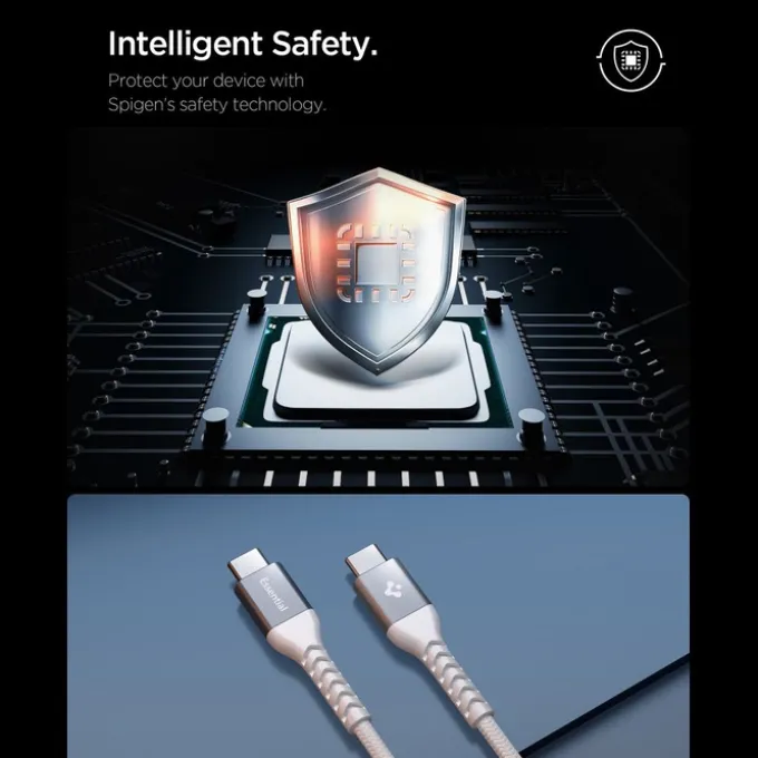 KABEL USB-C SPIGEN EB10010CCA ESSENTIAL 100W 100CM BIAŁY