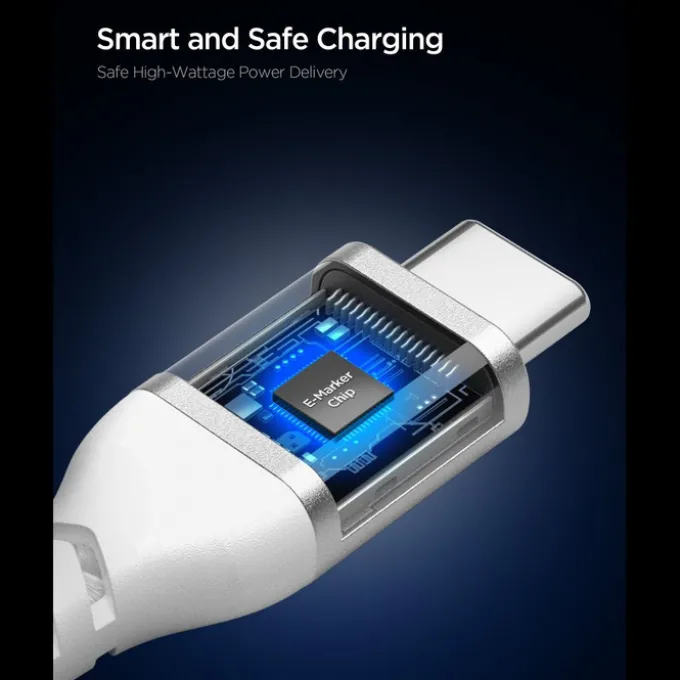 KABEL USB-C SPIGEN EB10010CCA ESSENTIAL 100W 100CM BIAŁY