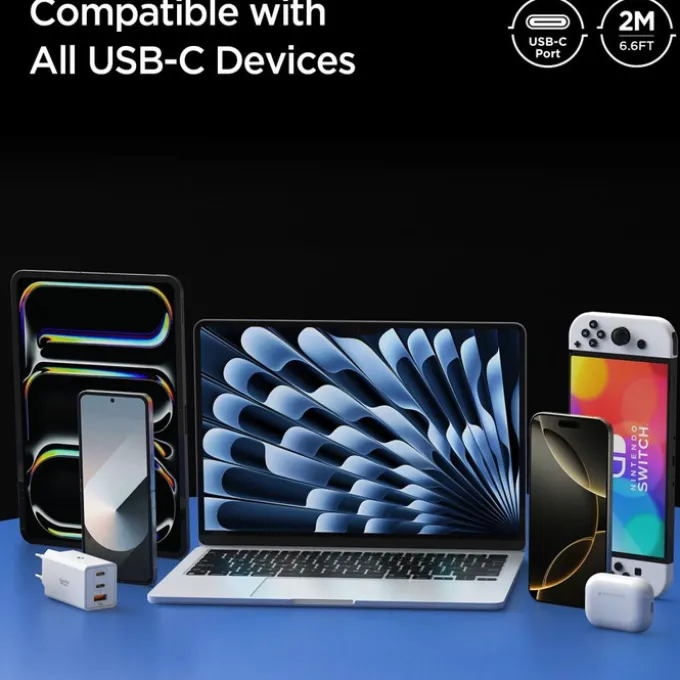 KABEL USB-C SPIGEN EB10020CC ESSENTIAL 100W 200CM CZARNY