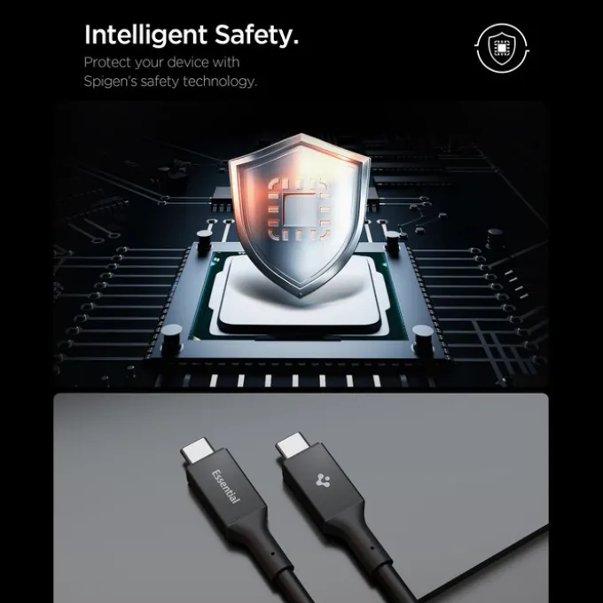 KABEL USB-C SPIGEN EB24012CC ESSENTIAL 240W 120CM CZARNY