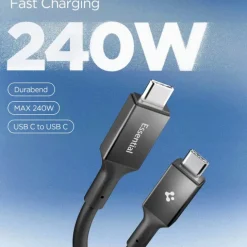 KABEL USB-C SPIGEN EB24012CC ESSENTIAL 240W 120CM CZARNY
