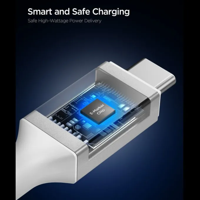 KABEL USB-C SPIGEN EB24015CC ESSENTIAL 240W 150CM BIAŁY