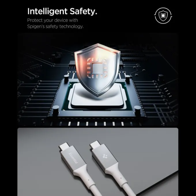 KABEL USB-C SPIGEN EB24012CC ESSENTIAL 240W 120CM BIAŁY