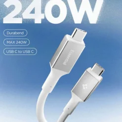 KABEL USB-C SPIGEN EB24012CC ESSENTIAL 240W 120CM BIAŁY