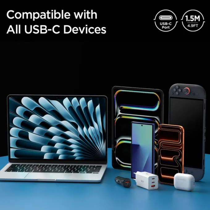 KABEL USB-C SPIGEN EB24015CC ESSENTIAL 240W 150CM CZARNY