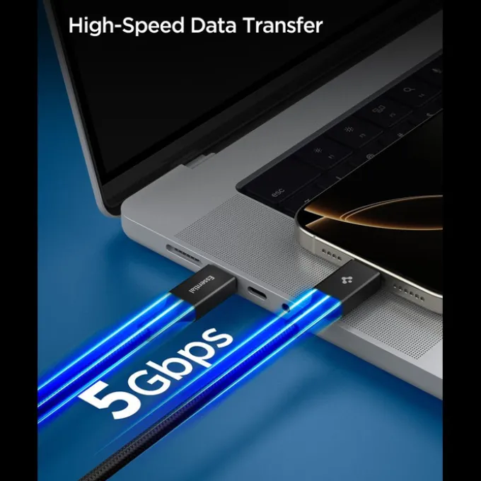 KABEL USB-C SPIGEN EB10015CC ESSENTIAL 100W 150CM CZARNY
