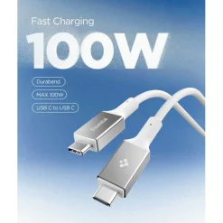 KABEL USB-C SPIGEN EB10015CC ESSENTIAL 100W 150CM BIAŁY