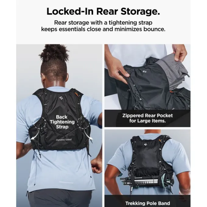KAMIZELKA BIEGOWA SPIGEN A721 DYNAMIC SHIELD (L-XL) CZARNA Z MIĘKKĄ BUTELKĄ