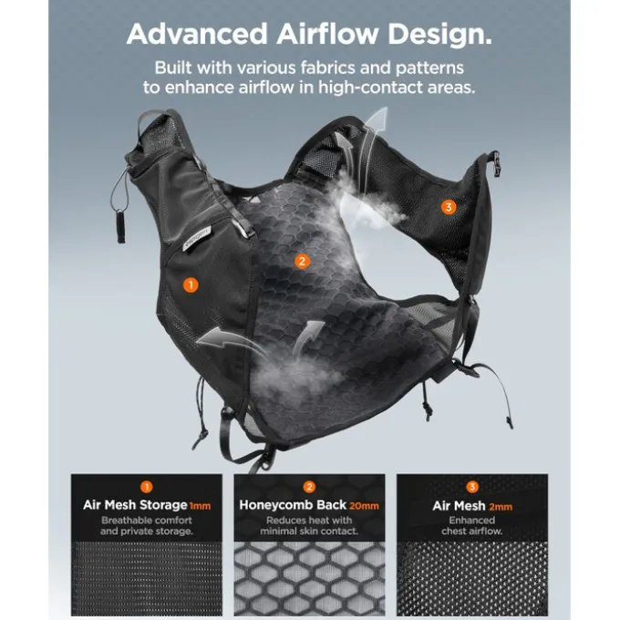 KAMIZELKA BIEGOWA SPIGEN A721 DYNAMIC SHIELD (L-XL) CZARNA Z MIĘKKĄ BUTELKĄ