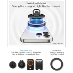 KIJEK SELFIE SPIGEN S581W MAGSAFE BLUETOOTH SELFIE STICK TRIPOD BLACK