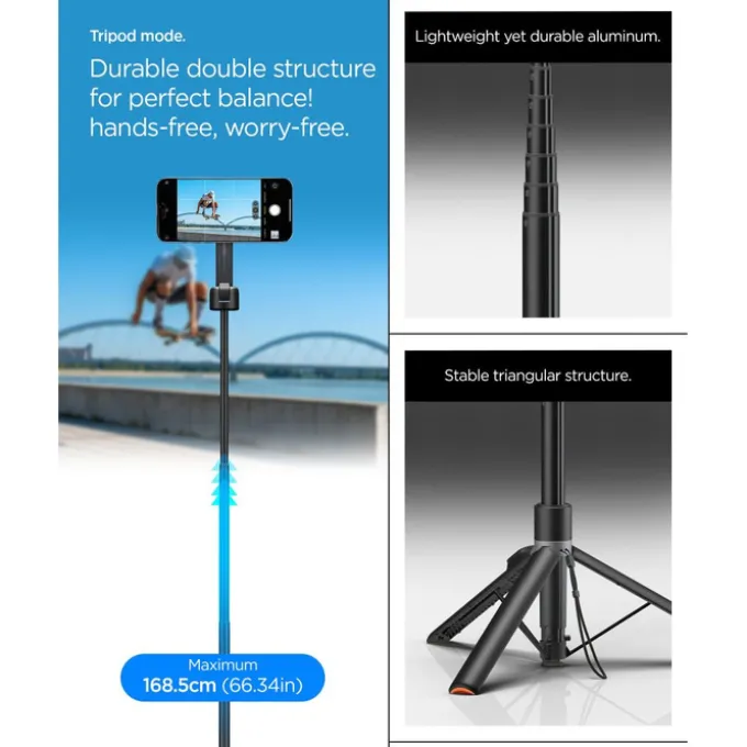 KIJEK SELFIE SPIGEN S581W MAGSAFE BLUETOOTH SELFIE STICK TRIPOD BLACK