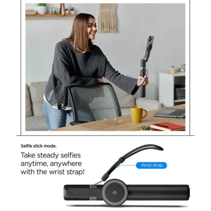 KIJEK SELFIE SPIGEN S581W MAGSAFE BLUETOOTH SELFIE STICK TRIPOD BLACK