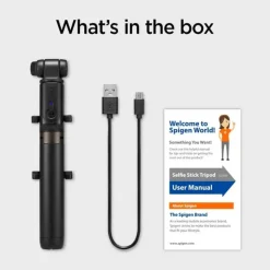 Kijek selfie Statyw SPIGEN S540w Wireless Selfie Stick Tripod Black