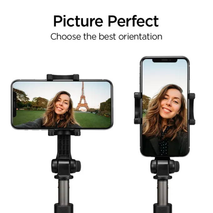 Kijek selfie Statyw SPIGEN S540w Wireless Selfie Stick Tripod Black