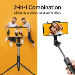Kijek selfie Statyw SPIGEN S540w Wireless Selfie Stick Tripod Black