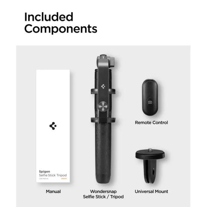 Kijek Spigen S560w Bluetooth Selfie Stick Tripod Black