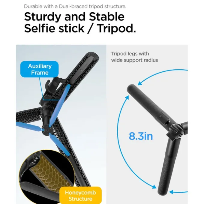 Kijek Spigen S560w Bluetooth Selfie Stick Tripod Black