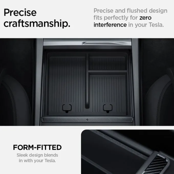ORGANIZER SPIGEN TESLA MODEL 3 2024 CONSOLE ORGANIZER BOTTOM BLACK